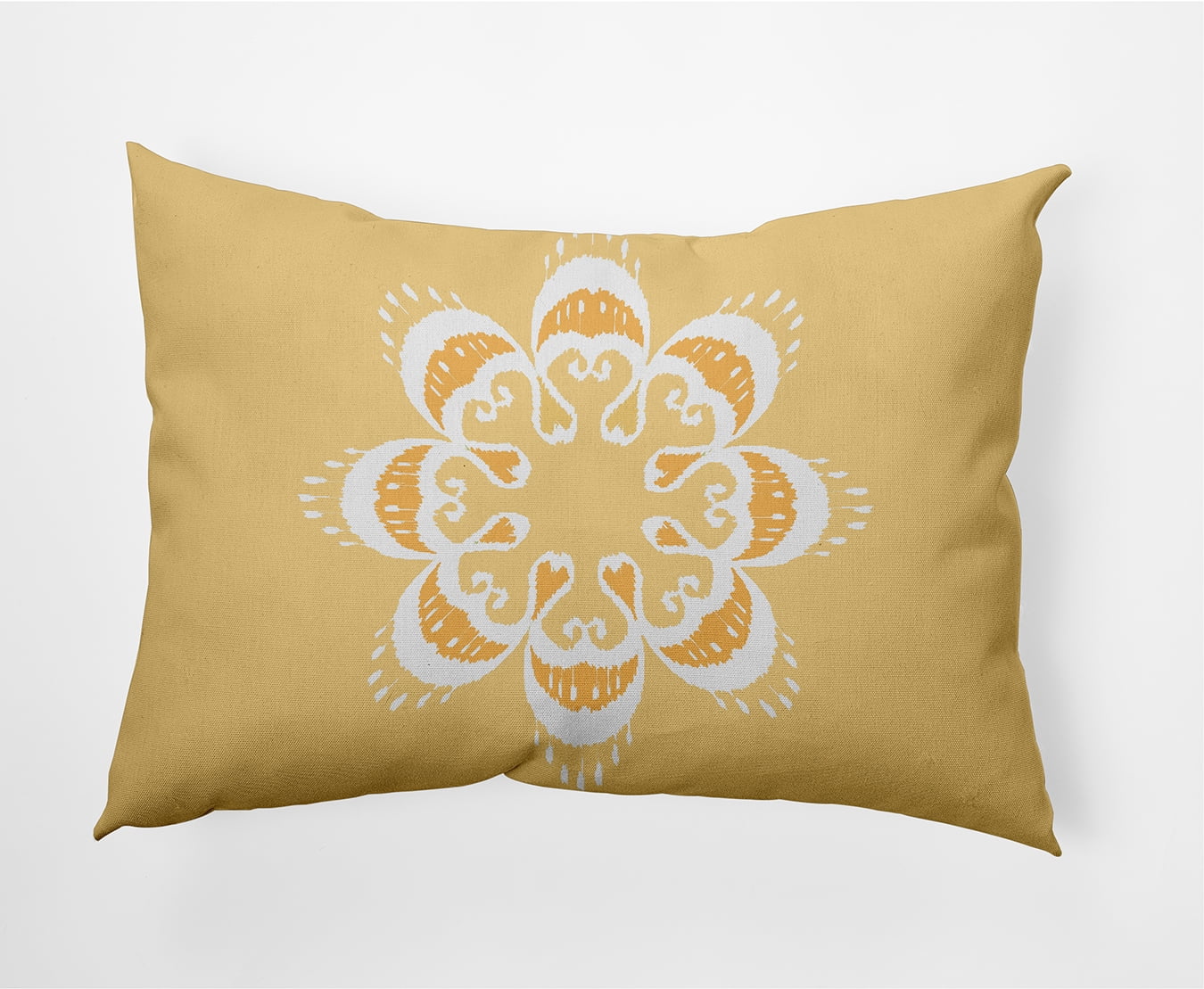 Simply Daisy 14 in x 20 in French/Country Yellow Medallion Polyester Decorative Lumbar Pillow