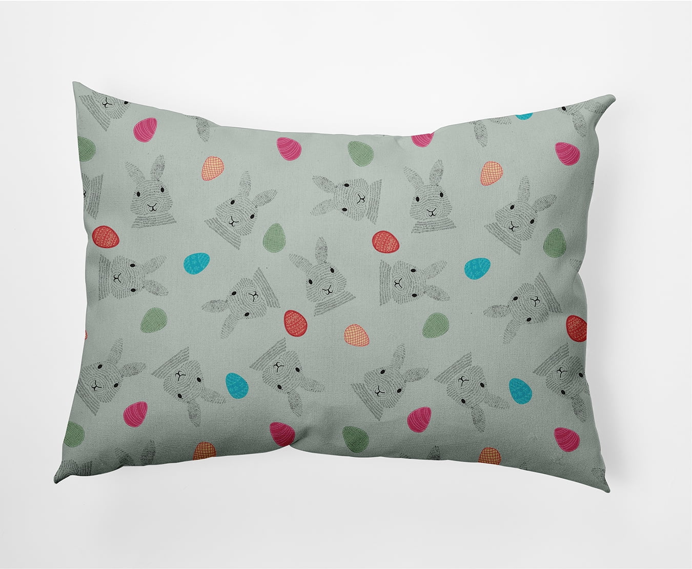 Simply Daisy 14 in x 20 in Green Animal Print Easter Polyester Decorative Lumbar Pillow