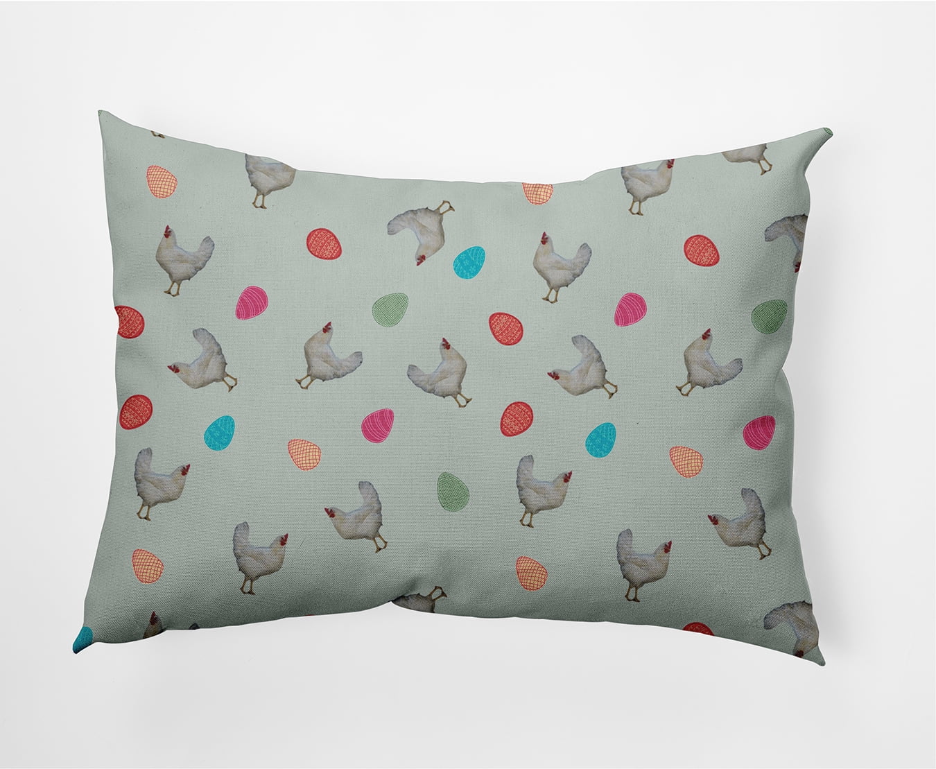 Simply Daisy 14 in x 20 in Green Animal Print Easter Polyester Decorative Lumbar Pillow