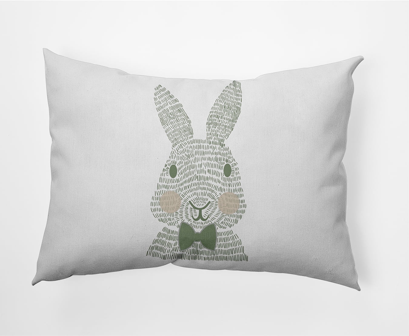 Simply Daisy 14 in x 20 in Green/White Animal Print Easter Polyester Decorative Lumbar Pillow
