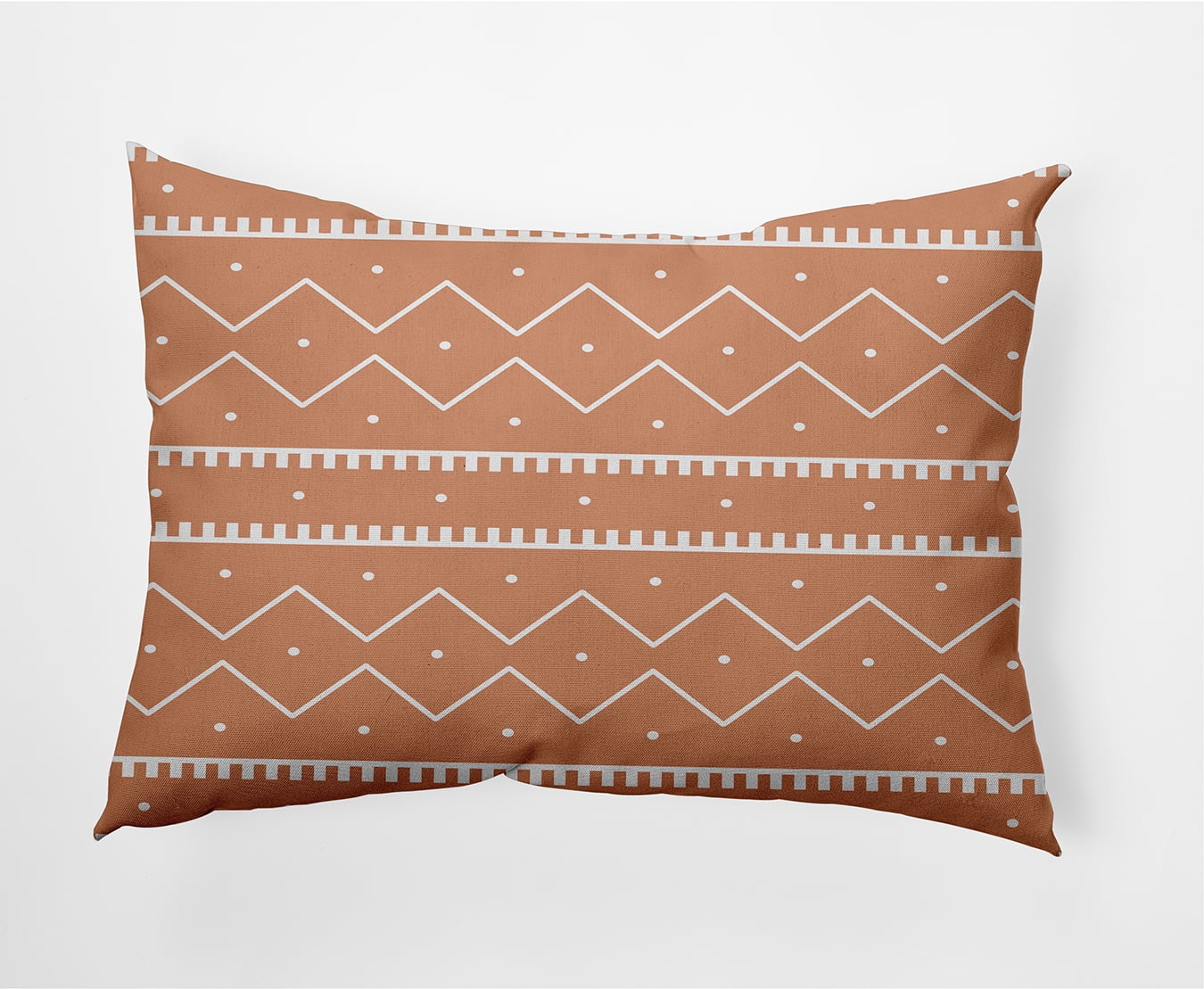 Simply Daisy 14 in x 20 in Modern/Contemporary Orange Geometric Polyester Decorative Lumbar Pillow