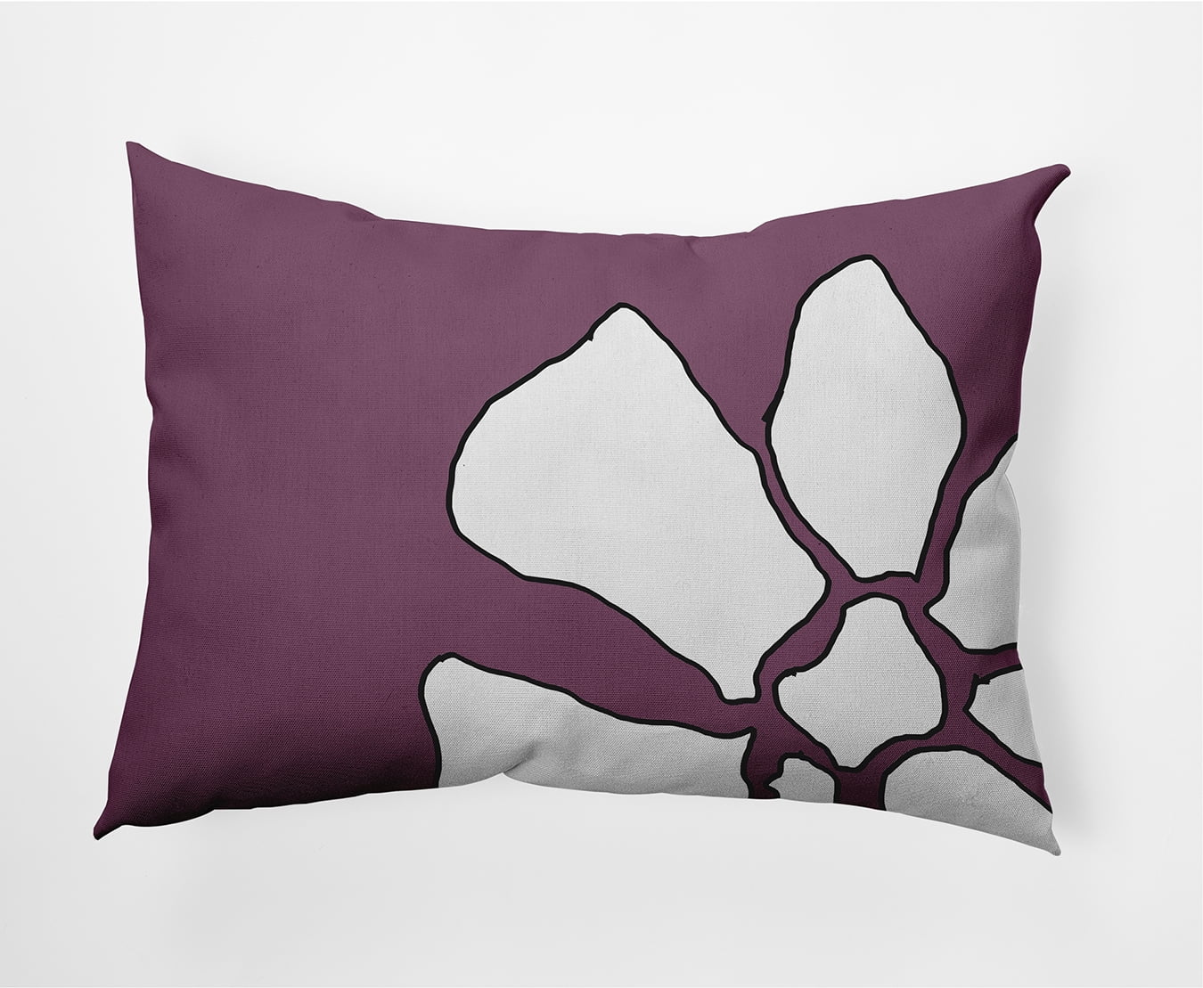 Simply Daisy 14 in x 20 in Modern/Contemporary Purple Floral Polyester Decorative Lumbar Pillow