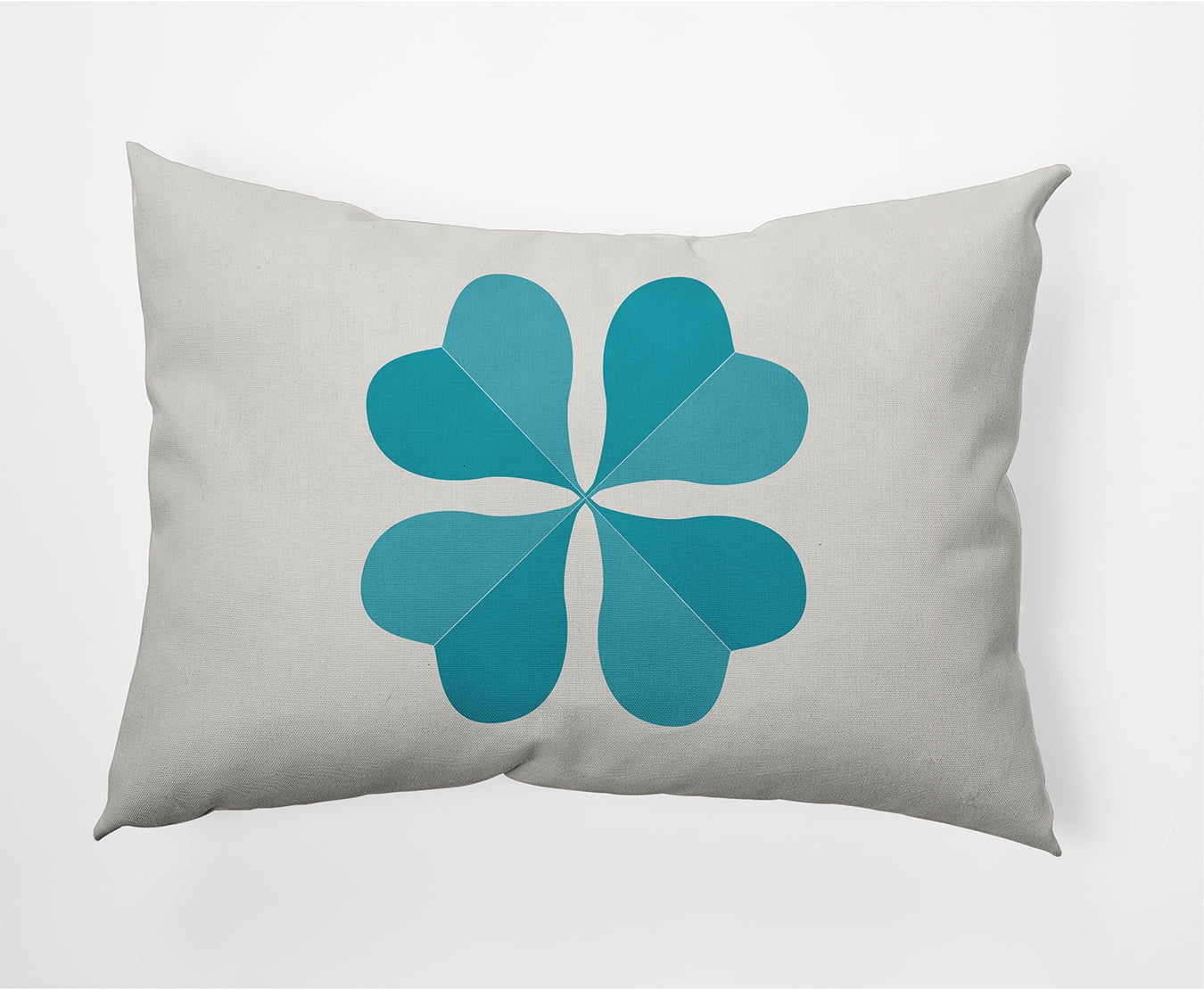 Simply Daisy 14 in x 20 in Modern and Contemporary Blue Floral Polyester Decorative Lumbar Pillow