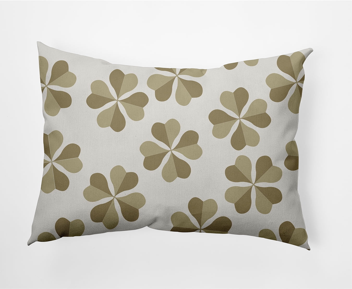 Simply Daisy 14 in x 20 in Modern and Contemporary Green Floral Polyester Decorative Lumbar Pillow