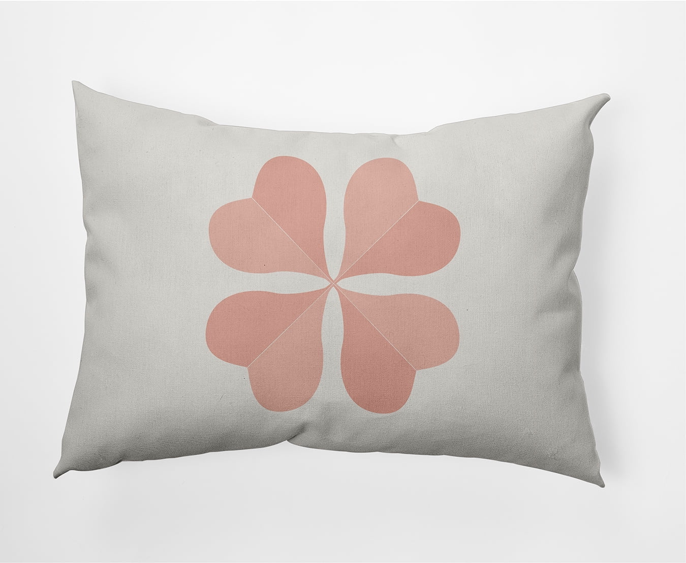 Simply Daisy 14 in x 20 in Modern and Contemporary Pink and White Floral Polyester Decorative Lumbar Pillow