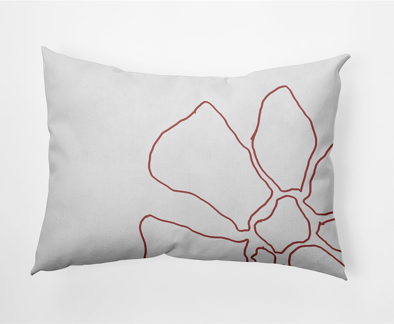Simply Daisy 14 in x 20 in Modern and Contemporary White Floral Polyester Decorative Lumbar Pillow