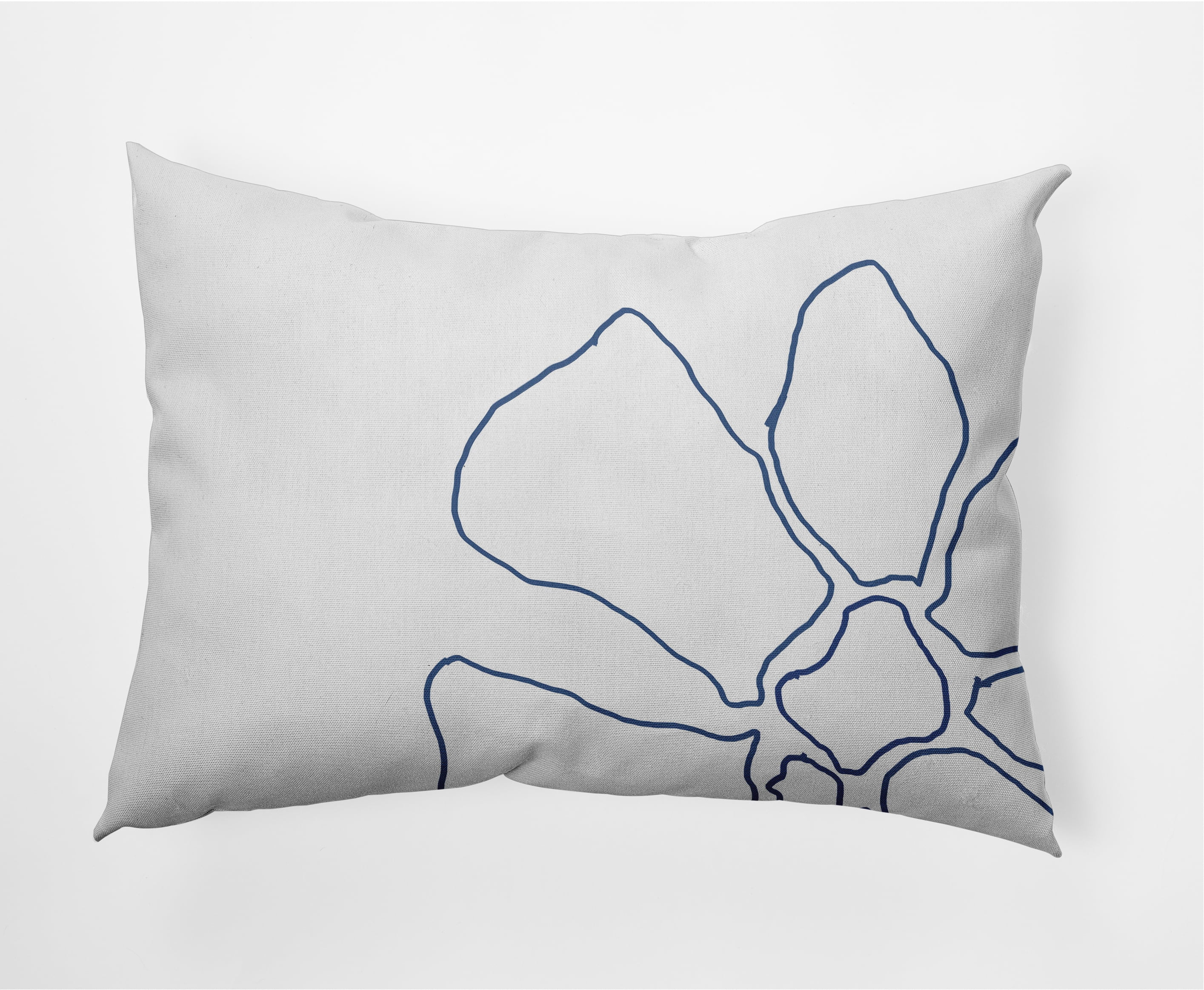 Simply Daisy 14 in x 20 in Modern and Contemporary White Floral Polyester Decorative Lumbar Pillow