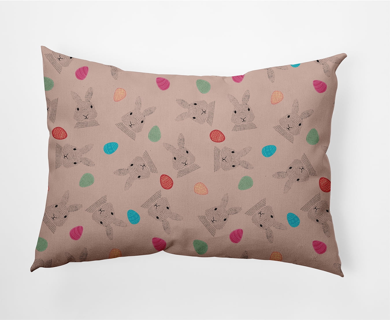 Simply Daisy 14 in x 20 in Multi-color Animal Print Easter Polyester Decorative Lumbar Pillow