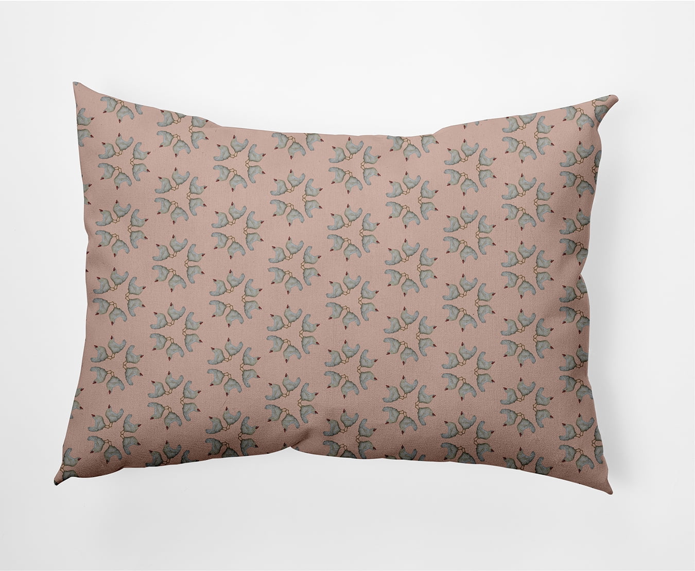 Simply Daisy 14 in x 20 in Red Animal Print Easter Polyester Decorative Lumbar Pillow