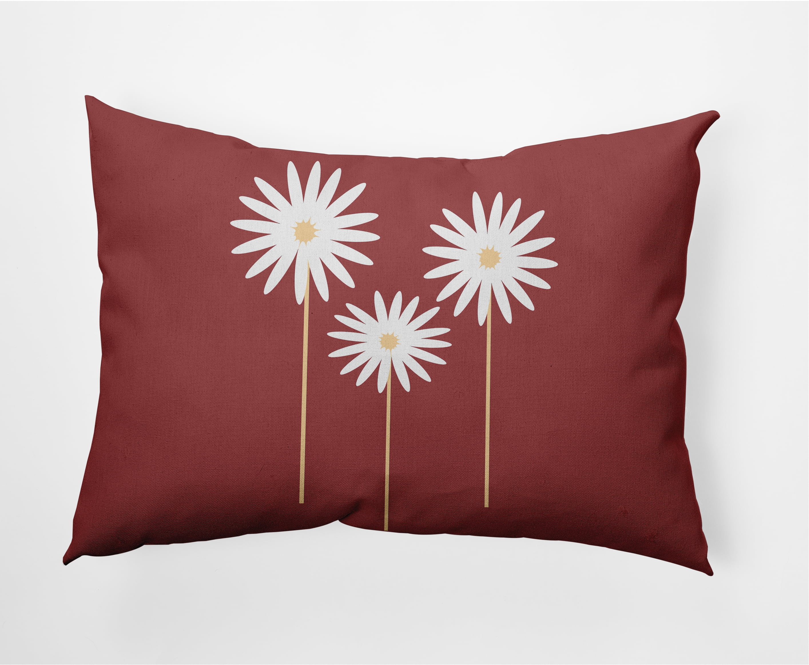 Simply Daisy 14 in x 20 in Scandinavian Red Polyester Decorative Lumbar Pillow