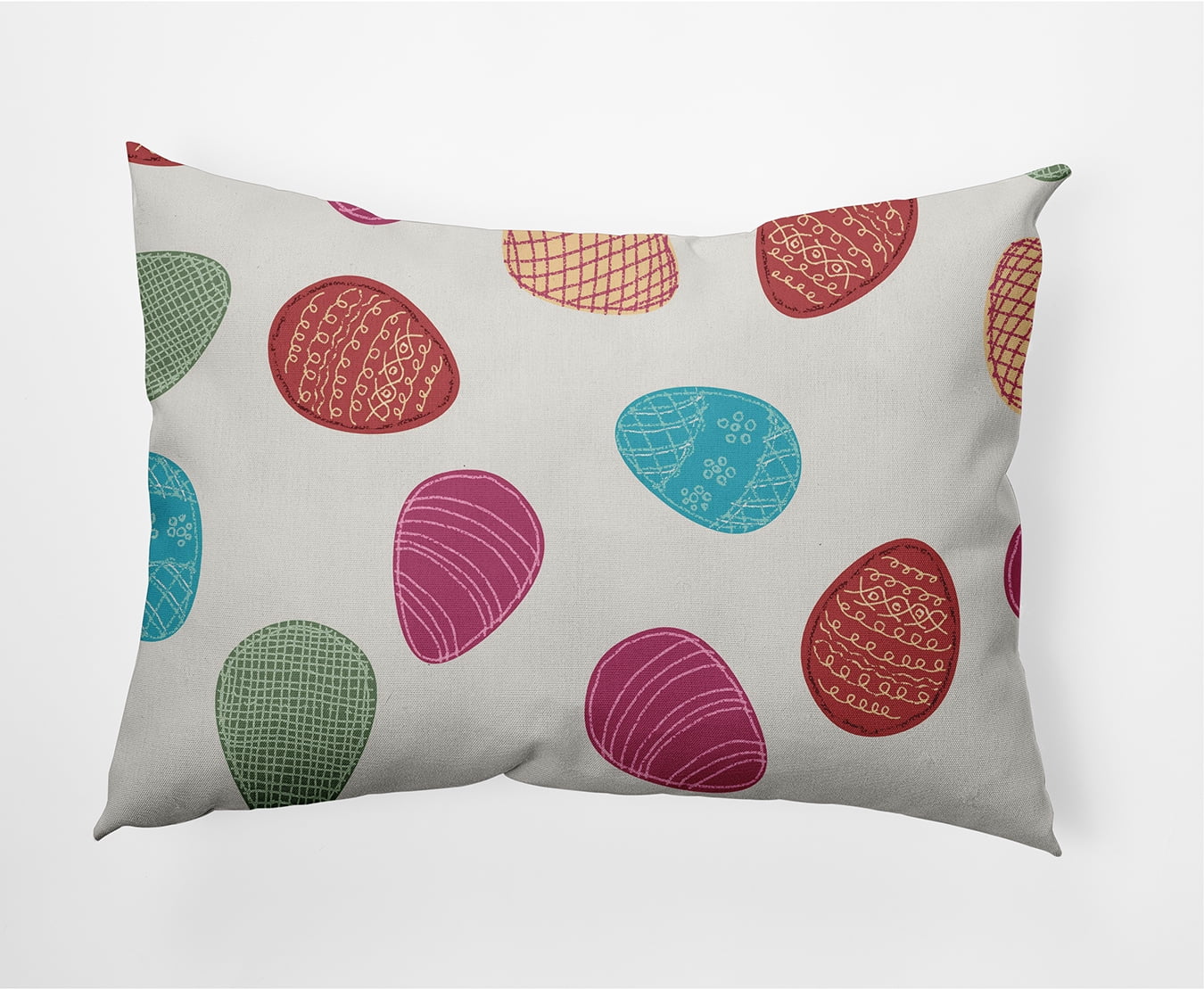 Simply Daisy 14 in x 20 in White Graphic Prints Easter Polyester Decorative Lumbar Pillow