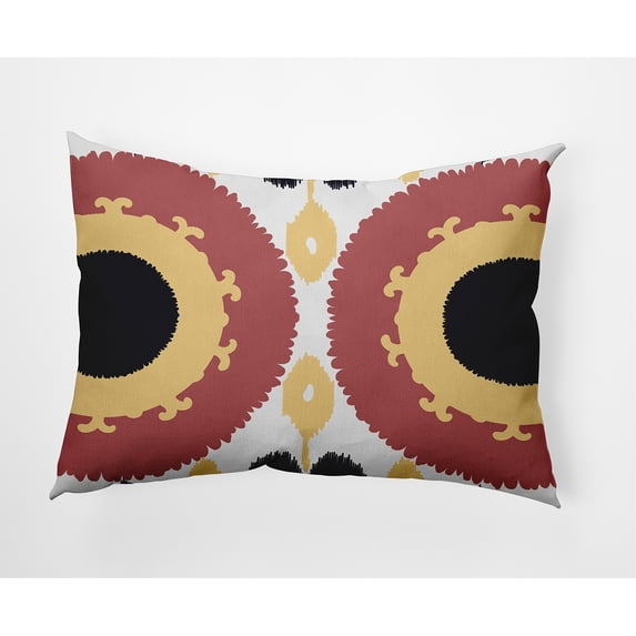 Simply Daisy 14 in x 20 in Yellow Geometric Polyester Decorative Lumbar Pillow