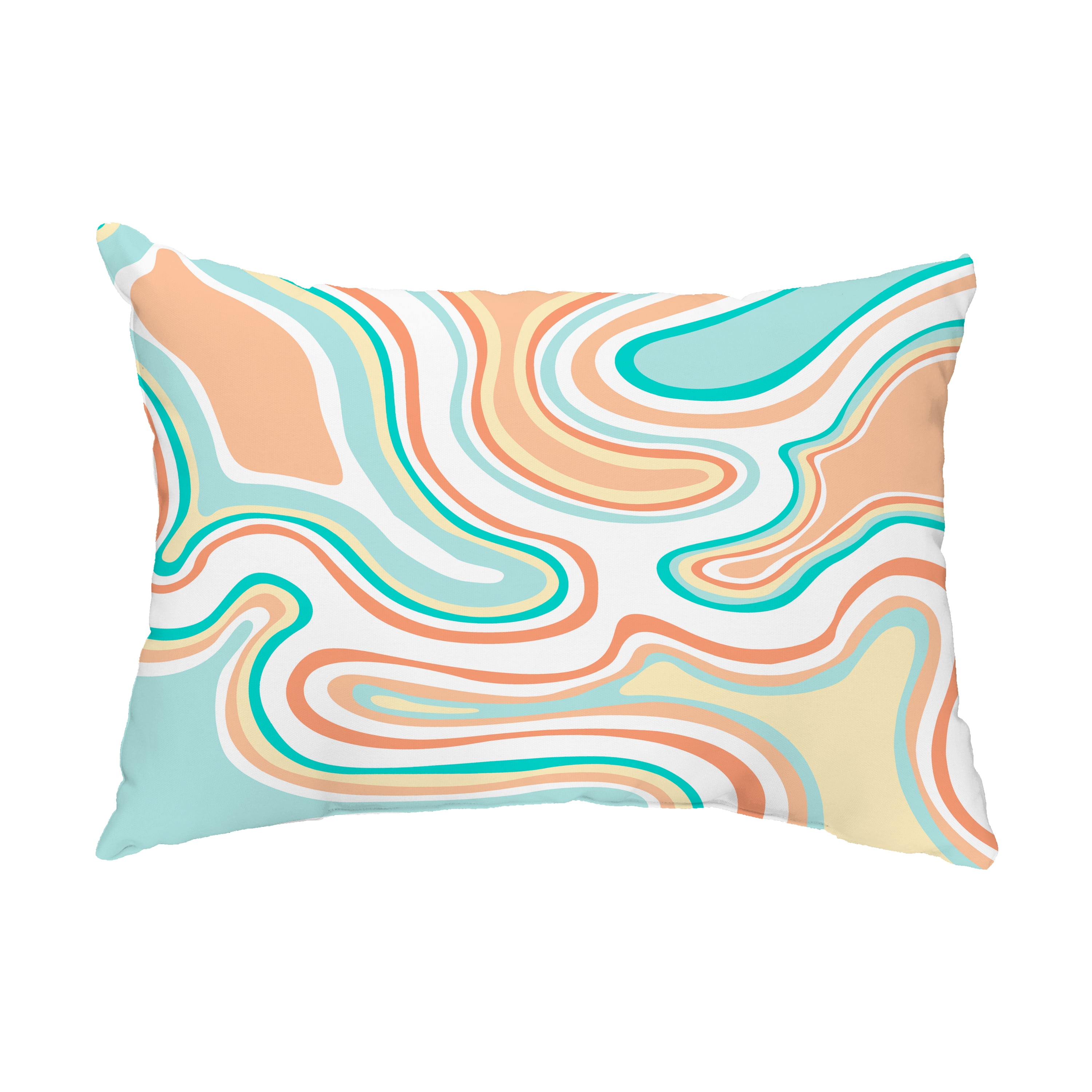 Simply Daisy, 14" x 20" Agate Peach Decorative Abstract Outdoor Pillow