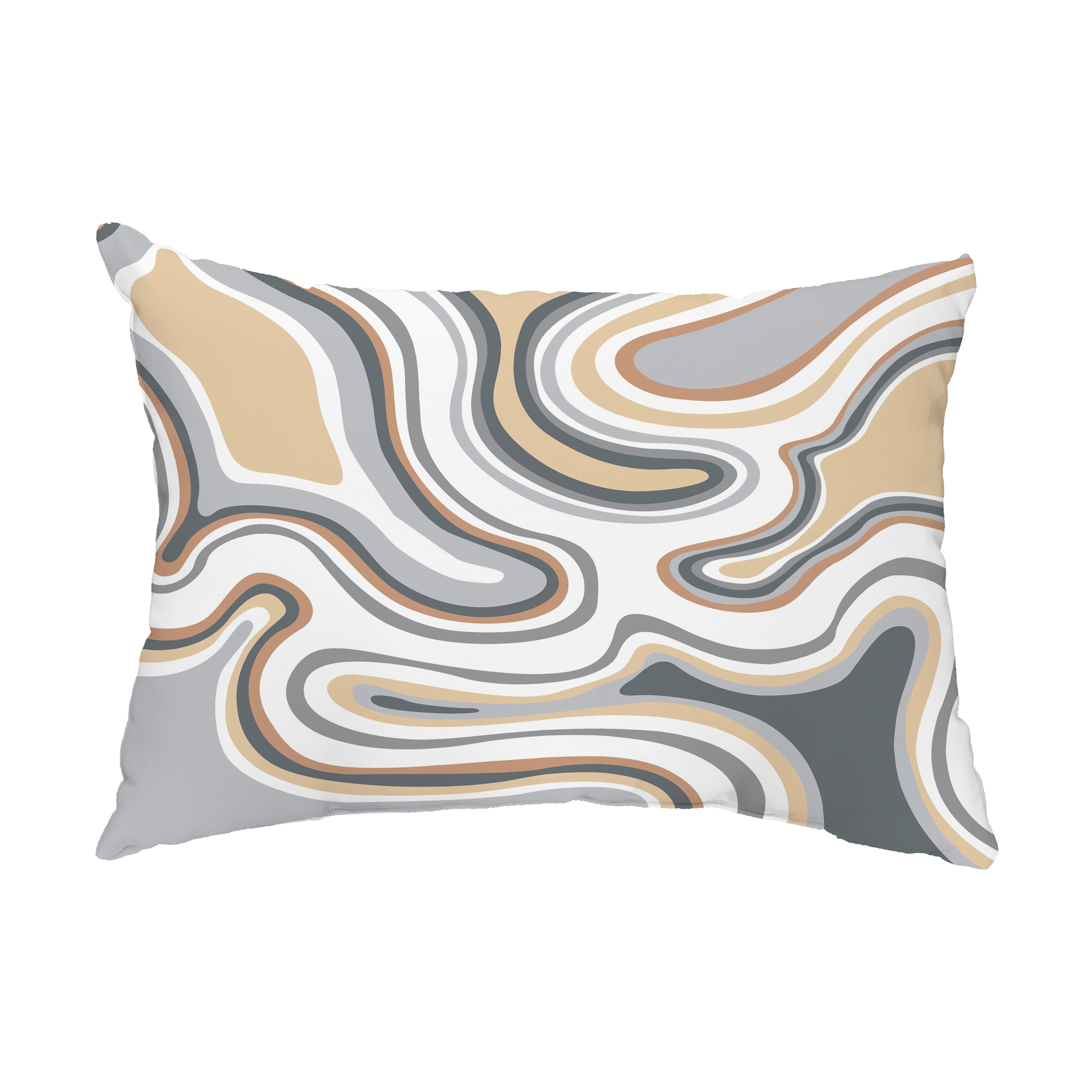 Simply Daisy, 14" x 20" Agate Taupe Decorative Abstract Outdoor Pillow