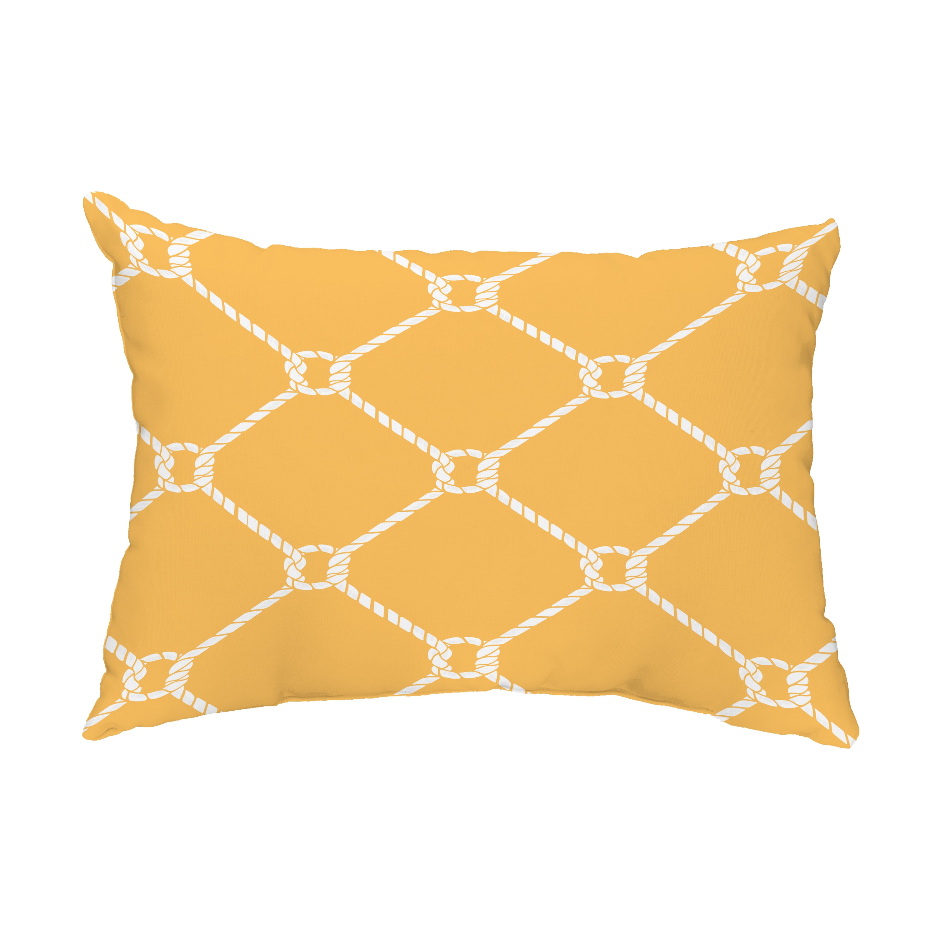 Simply Daisy, 14" x 20" Ahoy! Yellow Decorative Nautical Outdoor Pillow