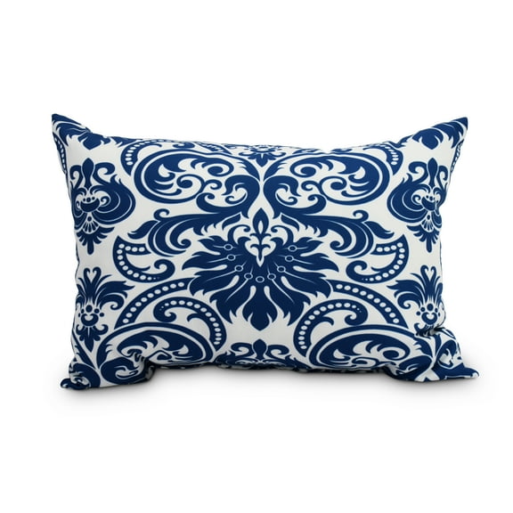 Simply Daisy, 14" x 20" Alexys Blue Floral Decorative Floral Outdoor Pillow
