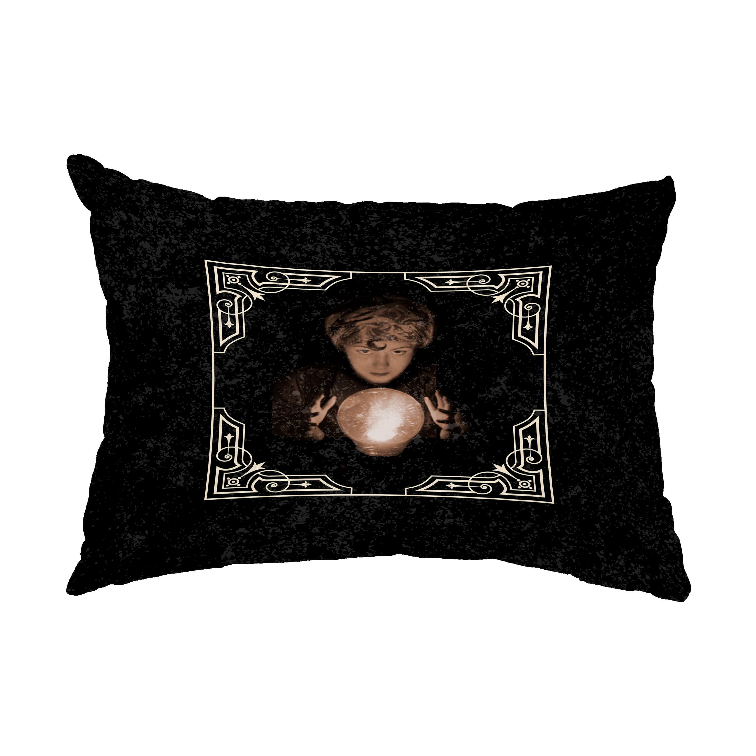 Simply Daisy, 14" x 20" All Seeing Psychic Cream Halloween Print Decorative Outdoor Throw Pillow