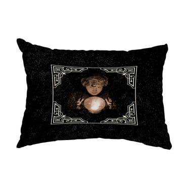 Simply Daisy, 14" x 20" All Seeing Psychic Cream Halloween Print Decorative Outdoor Throw Pillow