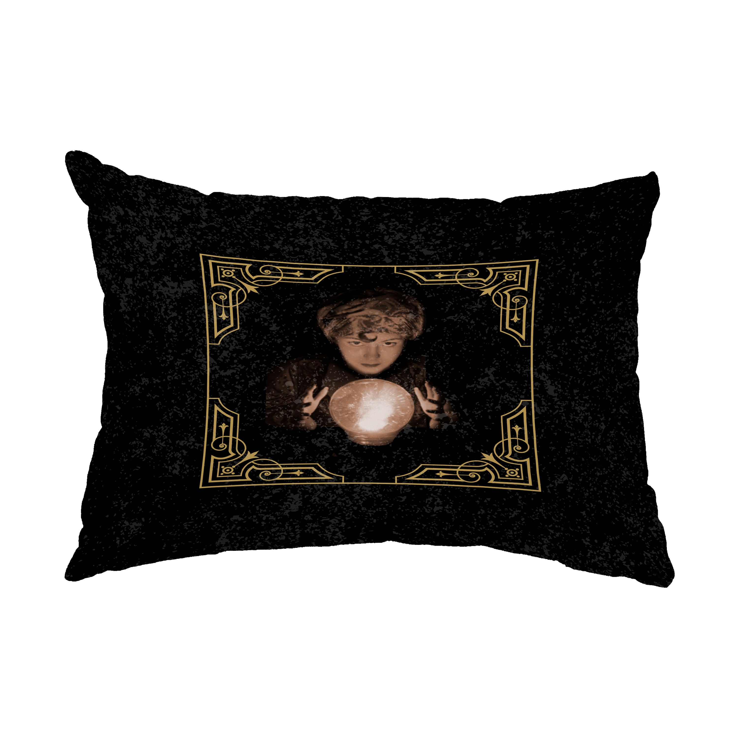 Simply Daisy, 14" x 20" All Seeing Psychic Gold/Yellow Halloween Print Decorative Outdoor Throw Pillow
