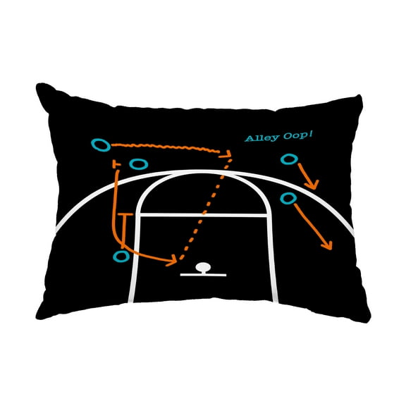 Simply Daisy, 14" x 20" Alley Oop! Black Abstract Decorative Outdoor Pillow