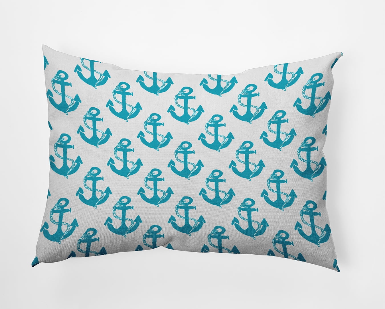 Simply Daisy 14" x 20" Anchor Pattern Decorative Throw Pillow, Carribbean Turquoise (1 count)