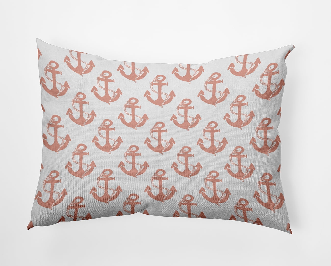 Simply Daisy 14" x 20" Anchor Pattern Decorative Throw Pillow, Soft Coral (1 count)