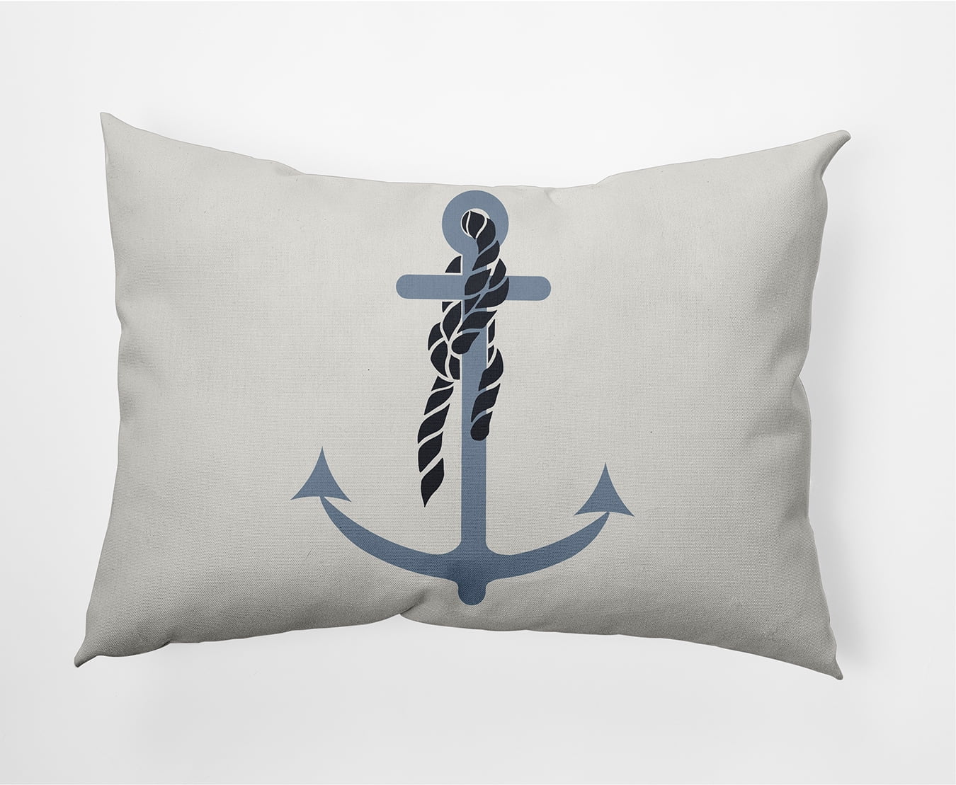 Simply Daisy 14" x 20" Anchor and Rope Nautical Decorative Indoor Pillow