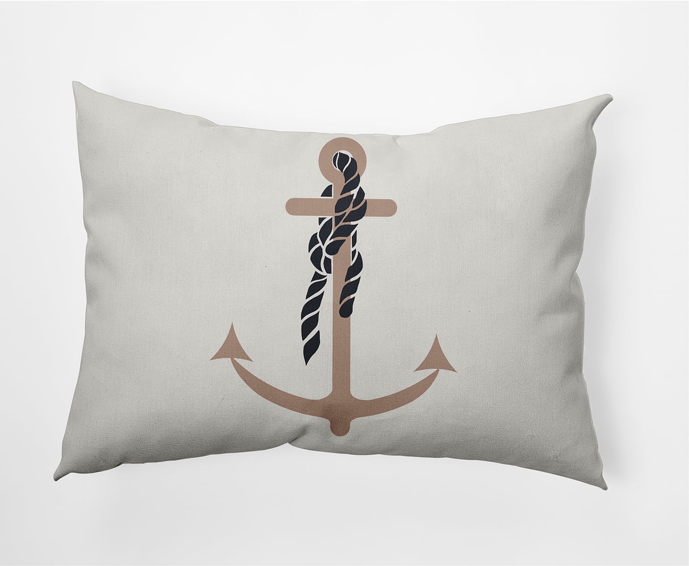 Simply Daisy 14" x 20" Anchor and Rope Nautical Decorative Indoor Pillow