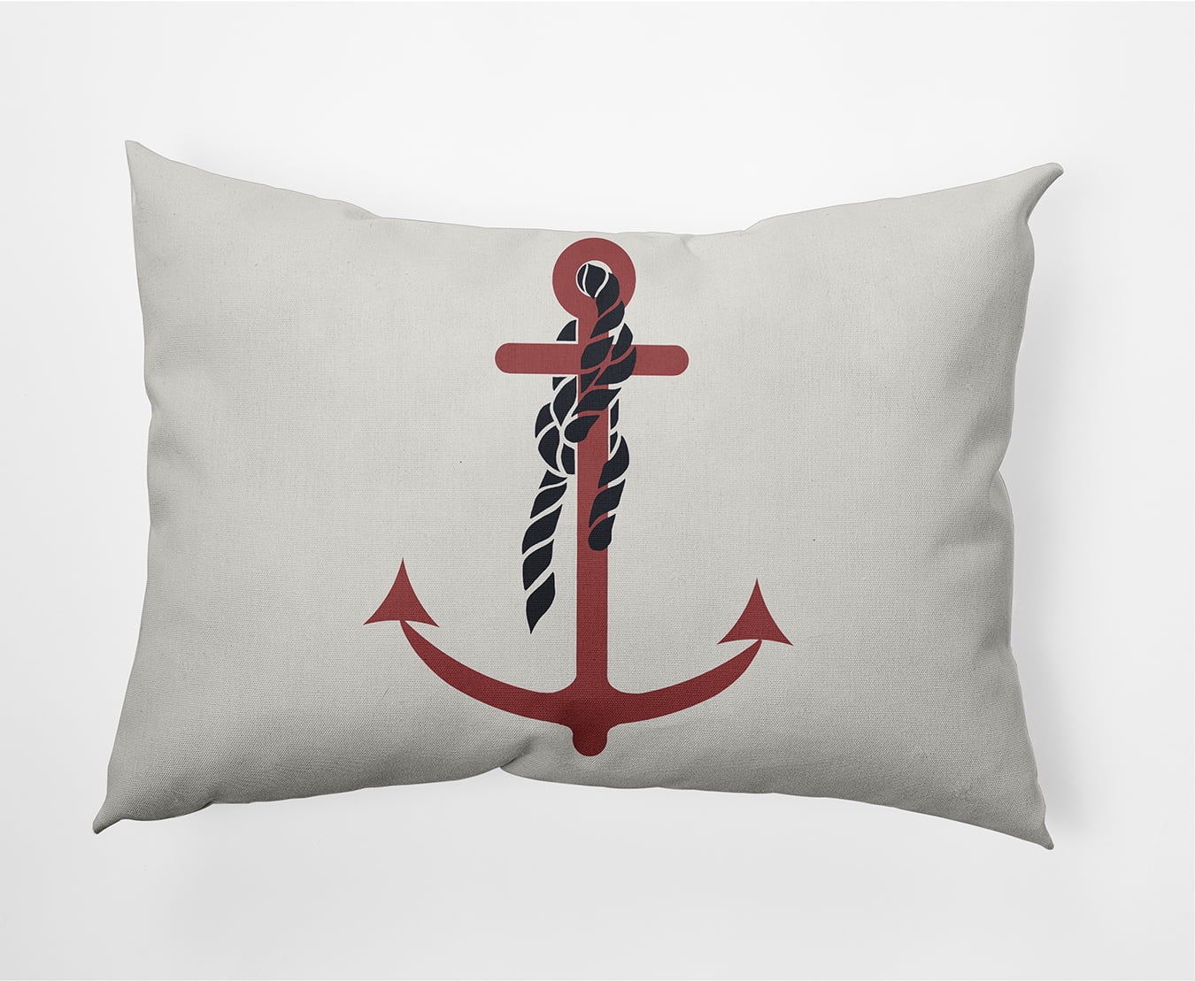 Simply Daisy 14" x 20" Anchor and Rope Nautical Indoor/Outdoor Throw Pillow
