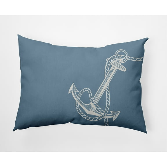 Simply Daisy 14" x 20" Anchored Nautical Indoor/Outdoor Throw Pillow