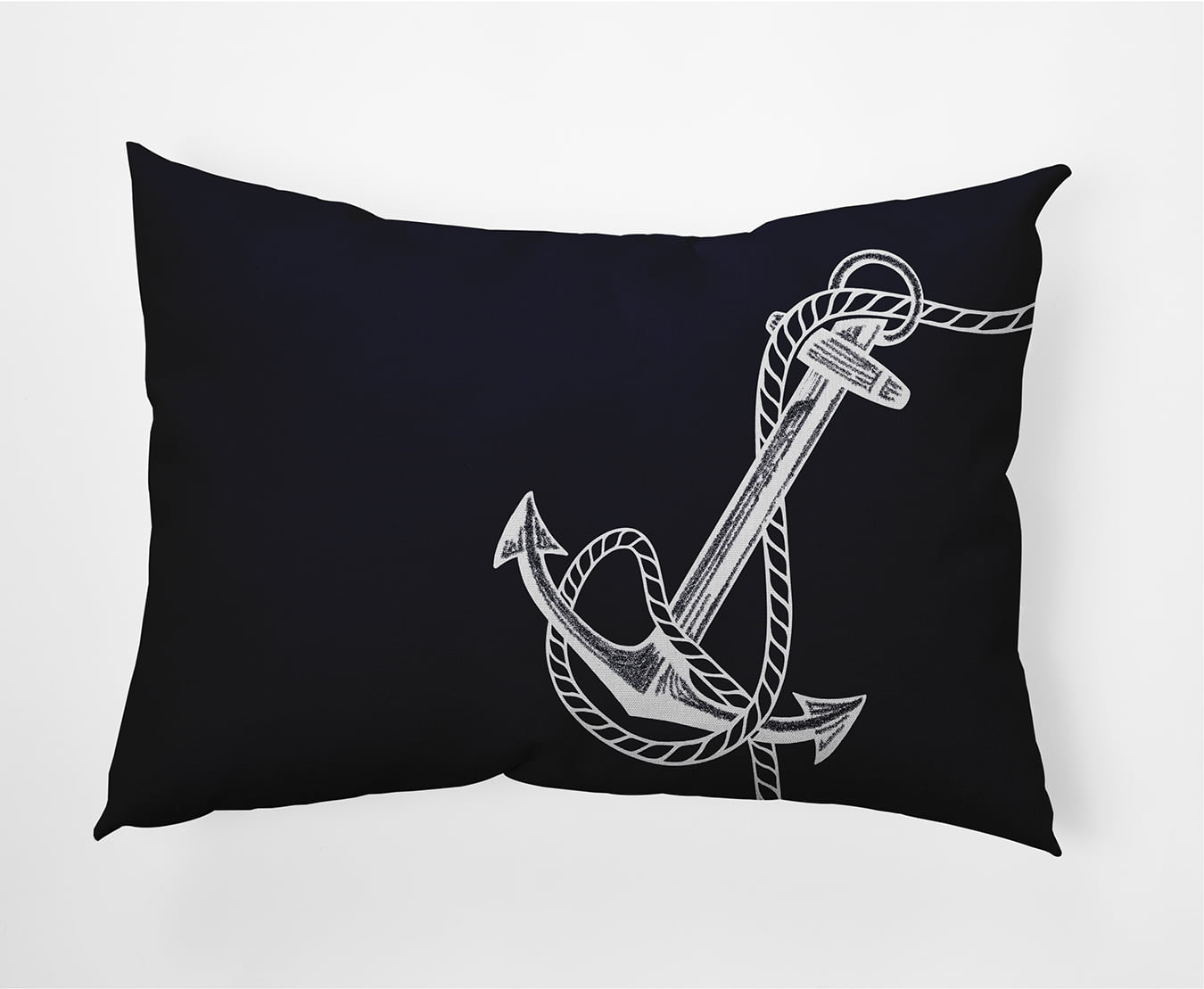 Simply Daisy, 14" x 20" Anchored Navy Blue Decorative Nautical Outdoor Pillow