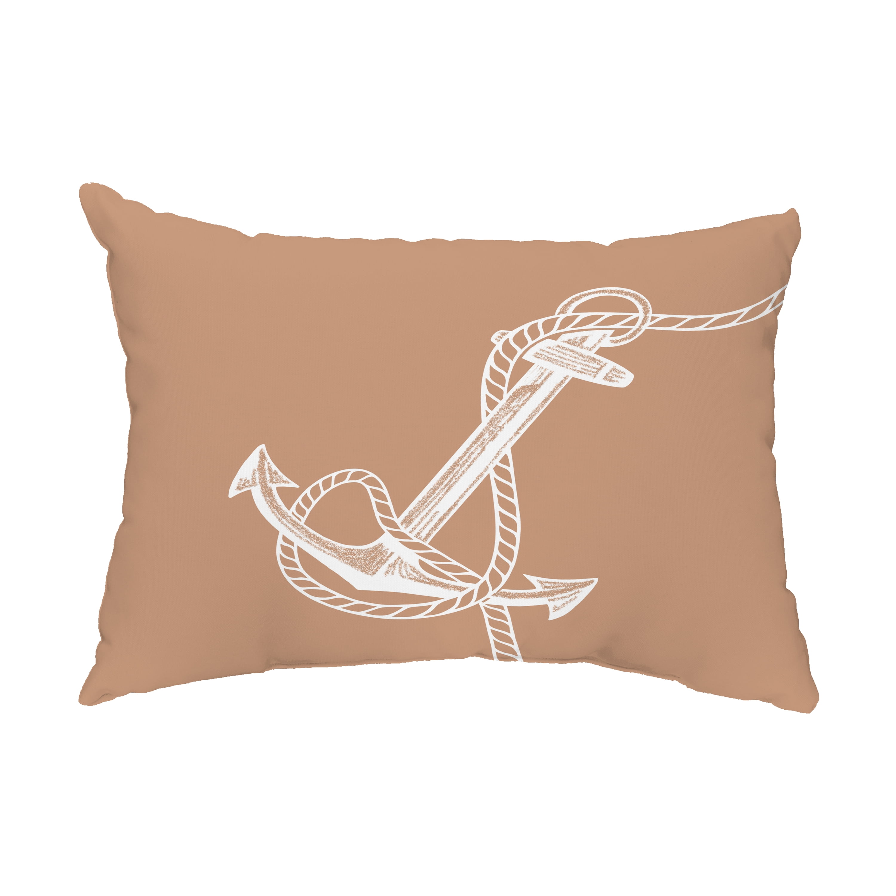 Simply Daisy, 14" x 20" Anchored Taupe Decorative Nautical Outdoor Pillow
