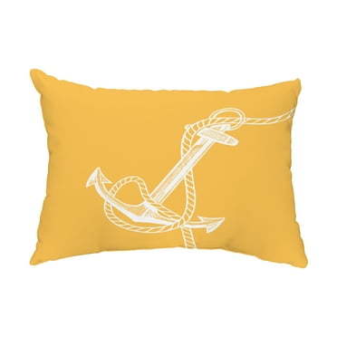Simply Daisy, 14" x 20" Anchored Yellow Decorative Nautical Outdoor Pillow