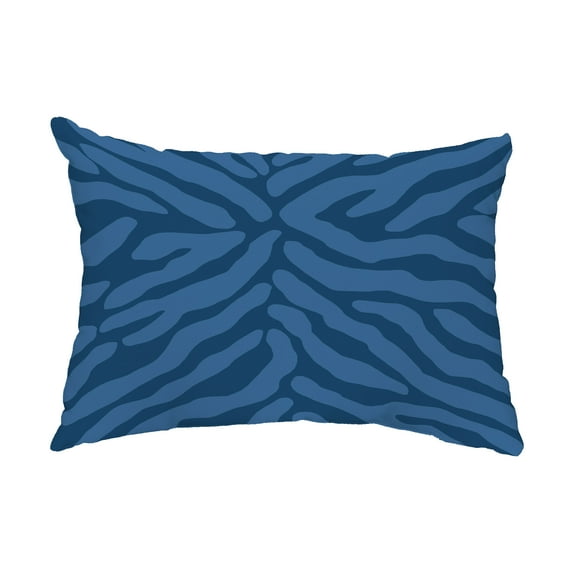 Simply Daisy, 14" x 20" Animal Stripe Navy Blue Decorative Abstract Outdoor Throw Pillow