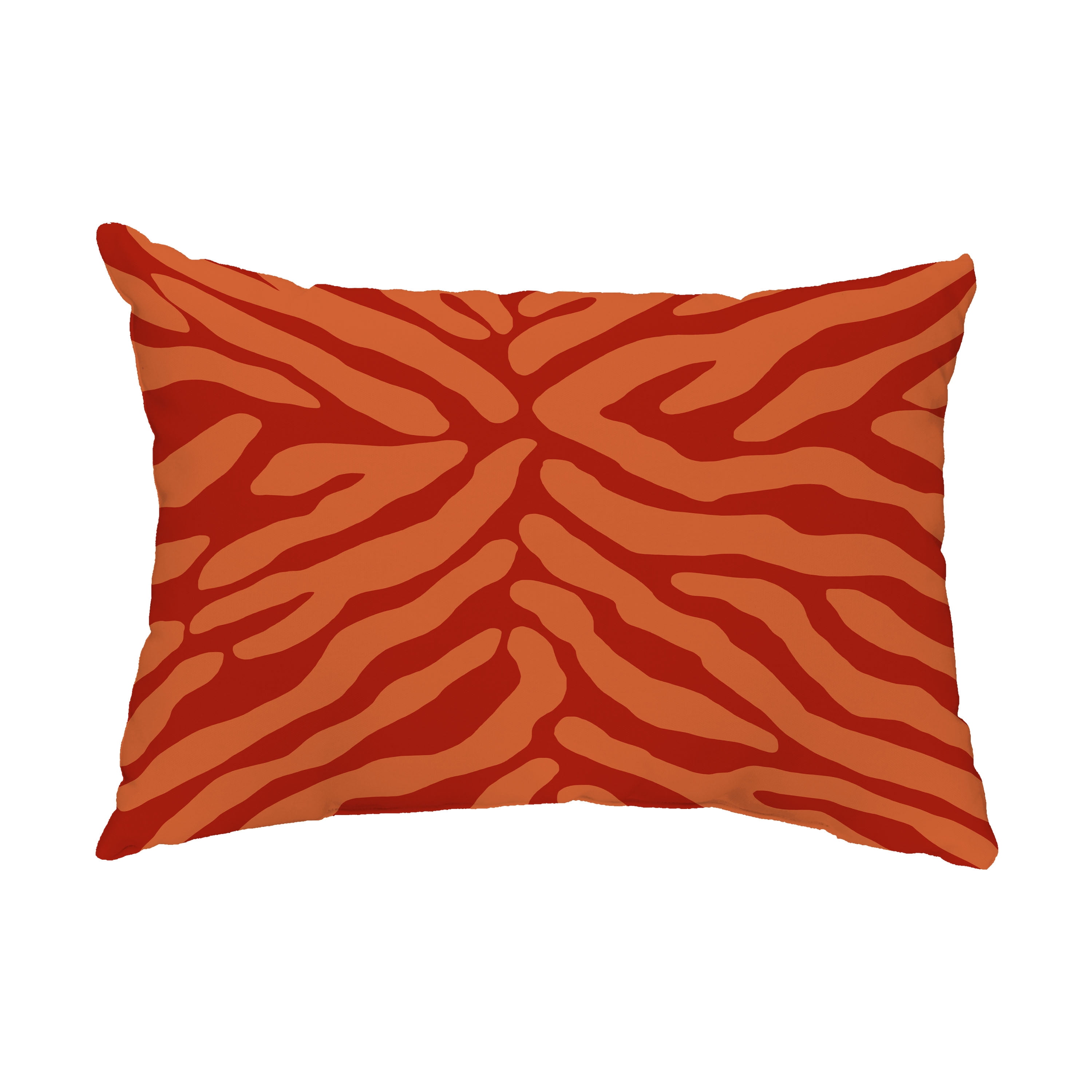 Simply Daisy, 14" x 20" Animal Stripe Orange Decorative Abstract Outdoor Throw Pillow