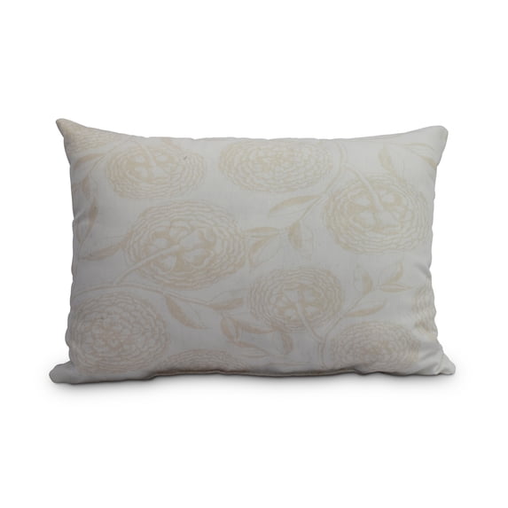 Simply Daisy, 14" x 20" Antique Flowers White Decorative Floral Outdoor Throw Pillow