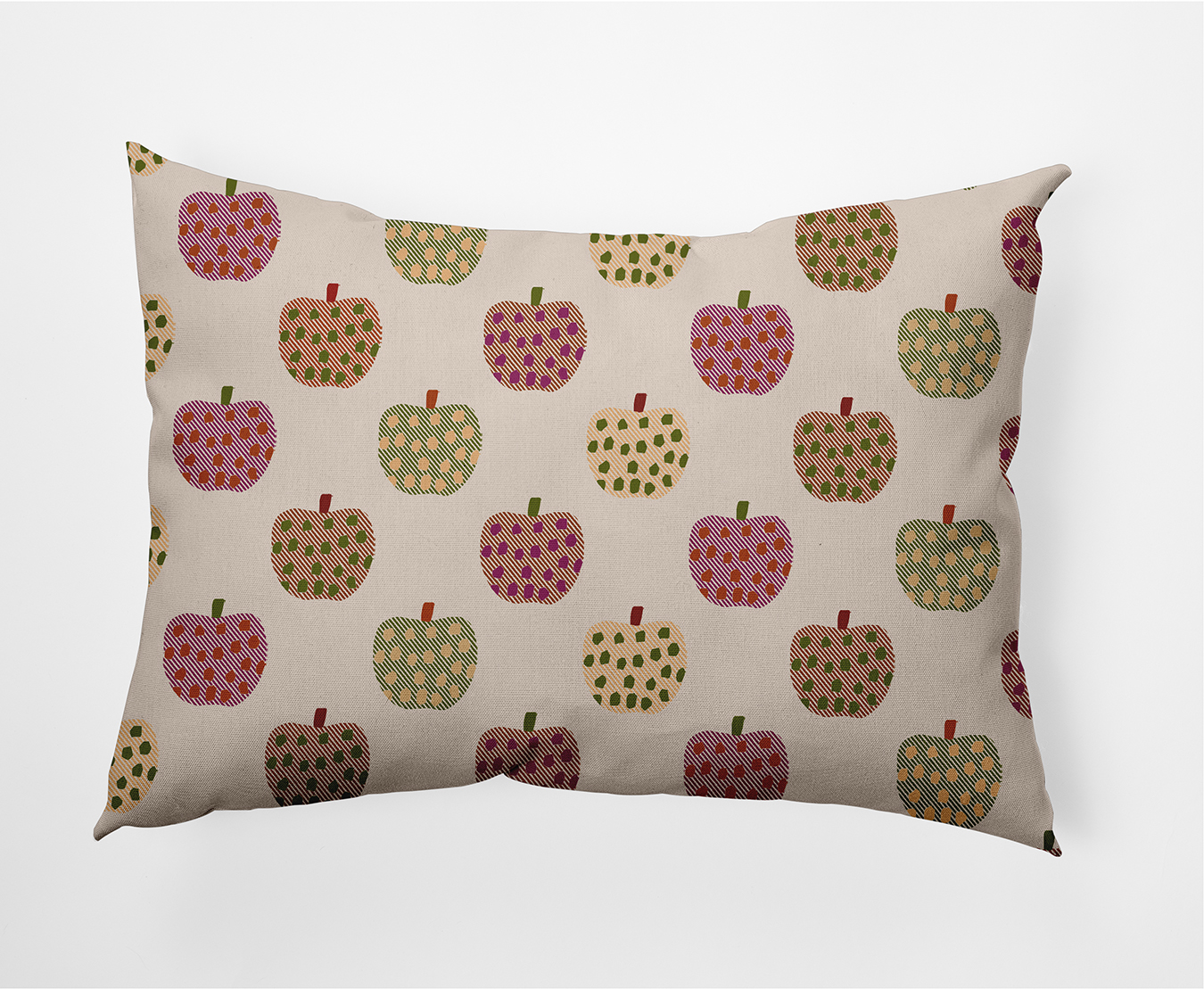 Simply Daisy 14" x 20" Apple Pattern Decorative Throw Pillow, Dusty Rose