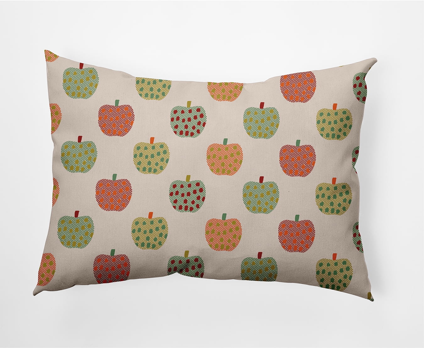 Simply Daisy 14" x 20" Apple Pattern Decorative Throw Pillow, Maple Red