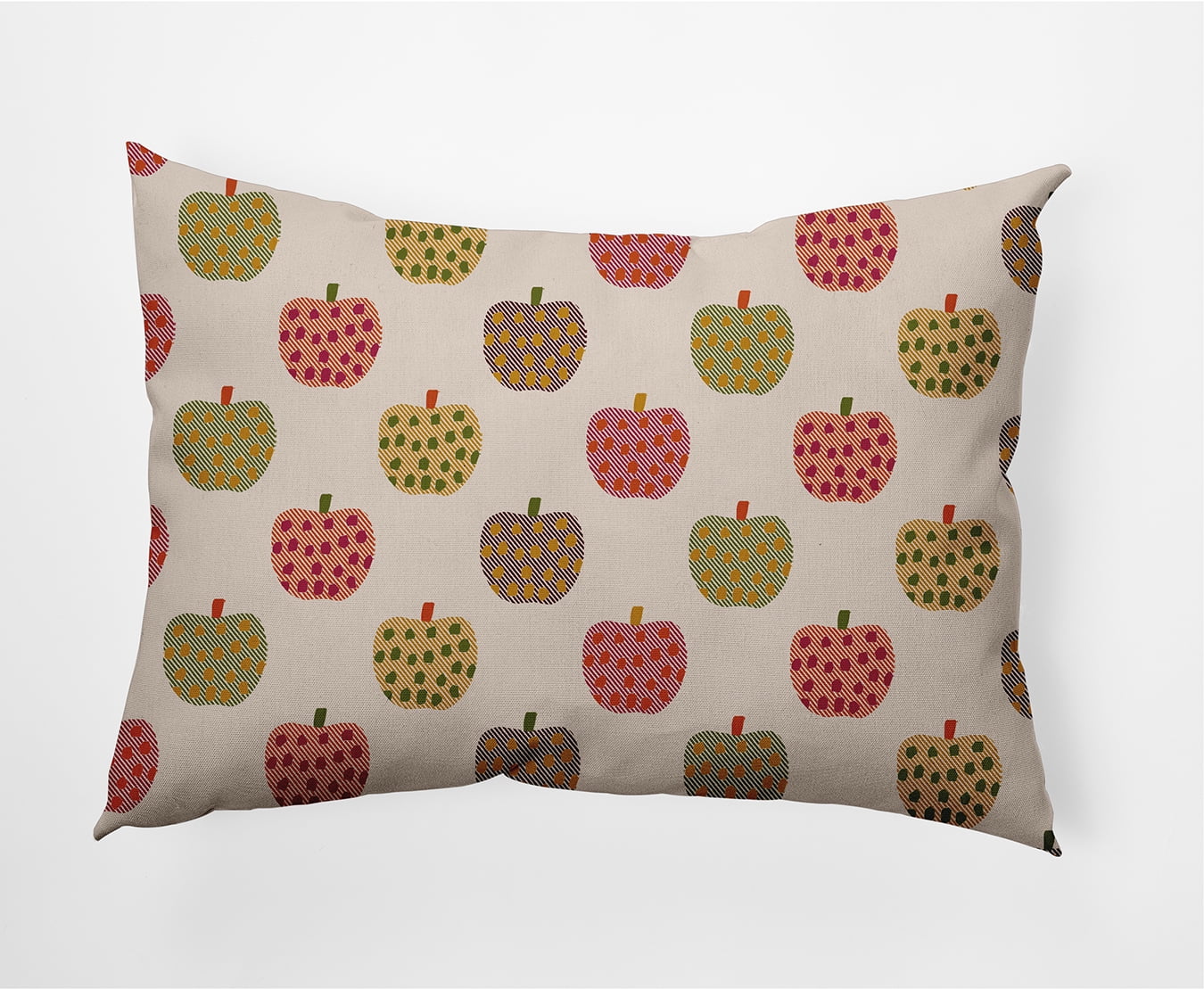 Simply Daisy 14" x 20" Apple Pattern Indoor/Outdoor Polyester Throw Pillow, Olive