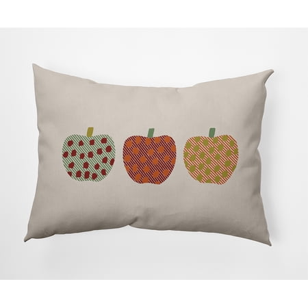Simply Daisy 14" x 20" Apples Indoor/Outdoor Polyester Throw Pillow, Maple Red