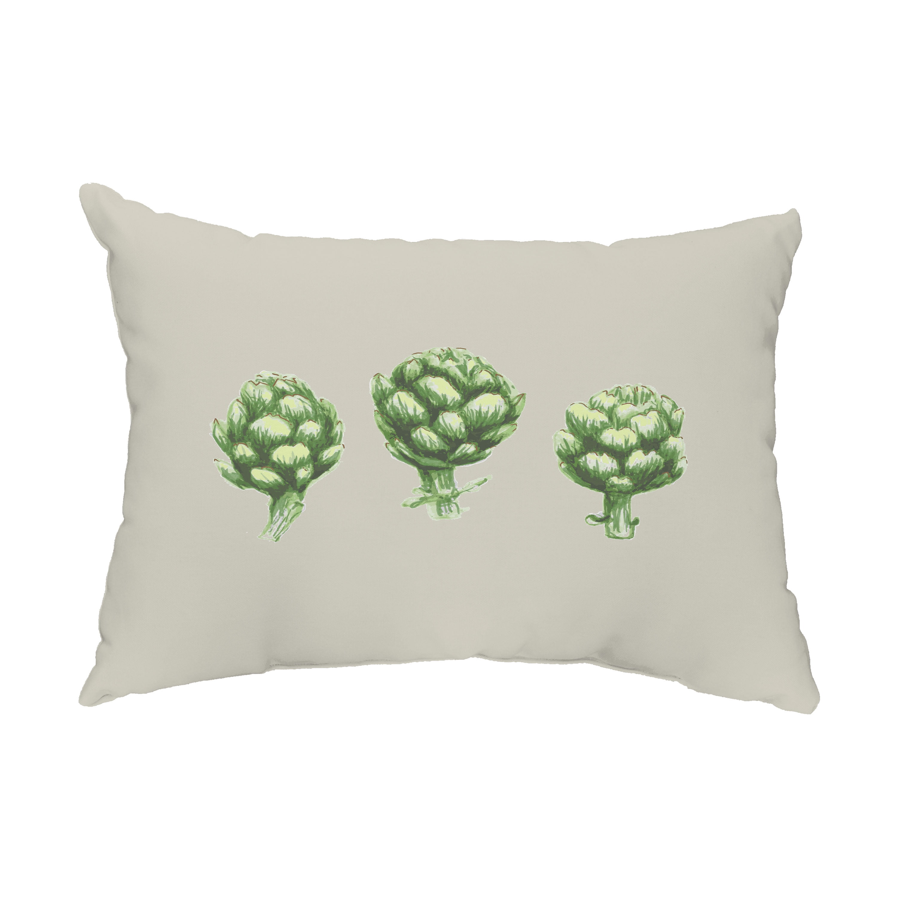 Simply Daisy, 14" x 20" Artichoke Light Gray-Green Floral Decorative Outdoor Pillow