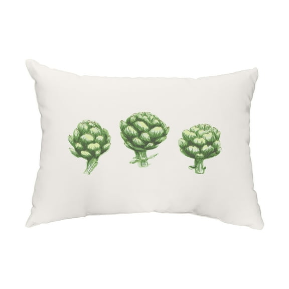 Simply Daisy, 14" x 20" Artichoke Off-White Floral Decorative Outdoor Pillow