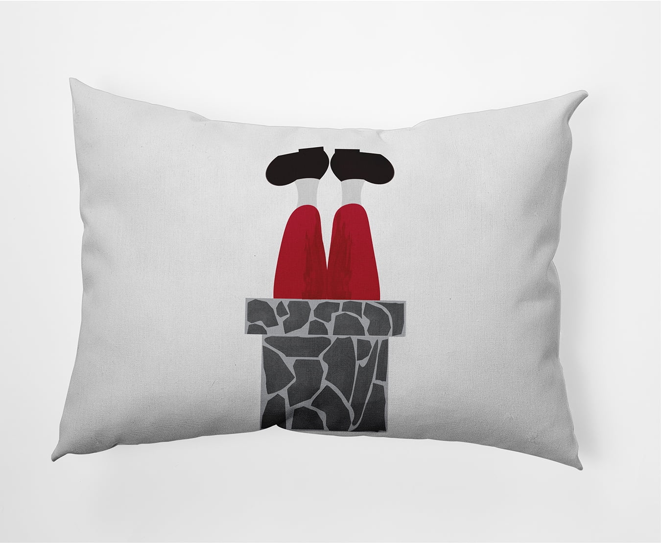 Simply Daisy, 14" x 20" Away He Goes Gray Decorative Christmas Outdoor Pillow