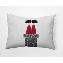 Simply Daisy, 14" x 20" Away He Goes Gray Decorative Christmas Outdoor Pillow