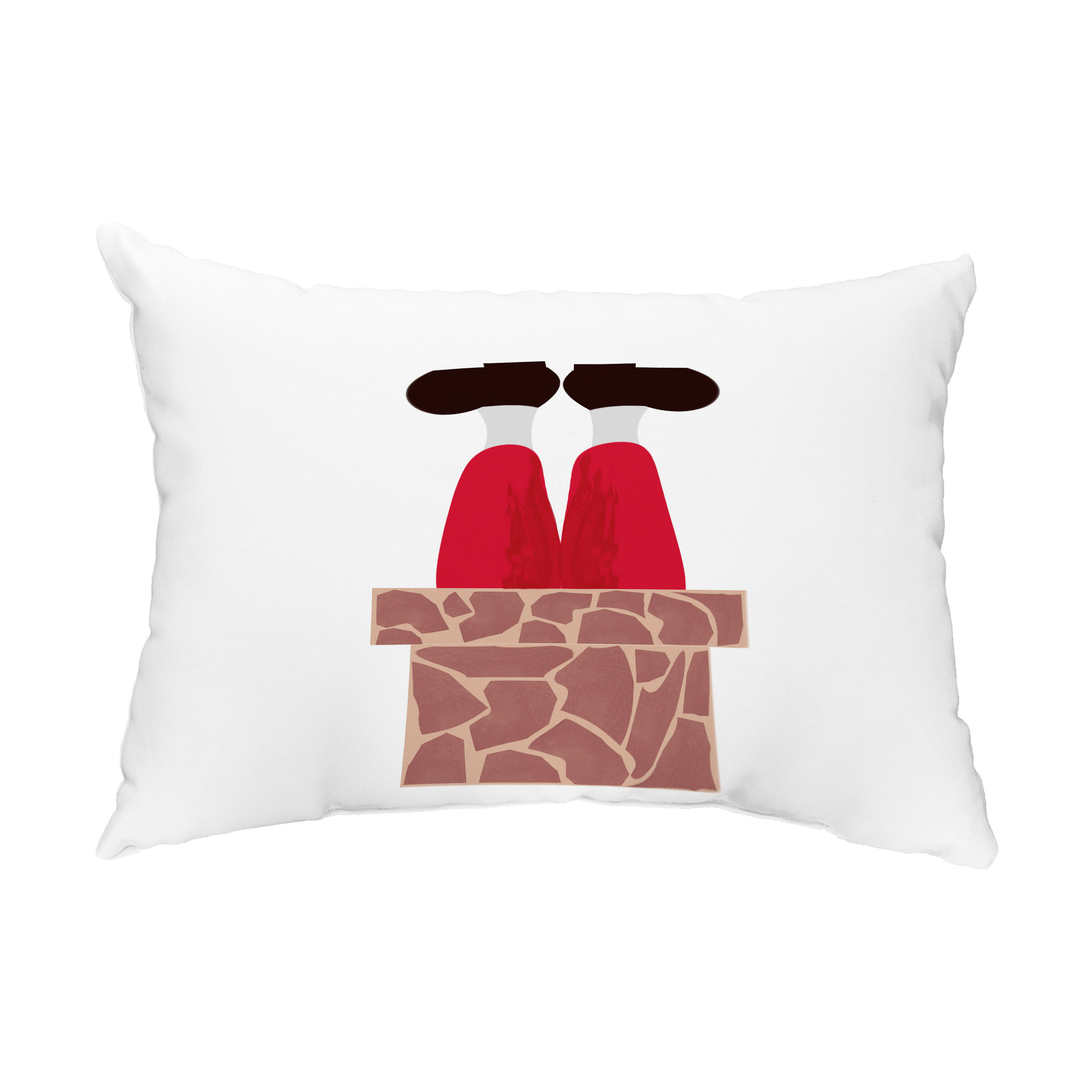 Simply Daisy, 14" x 20" Away He Goes White Decorative Christmas Outdoor Pillow