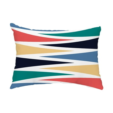 Simply Daisy, 14" x 20" Backgammon Navy Blue Decorative Abstract Outdoor Pillow