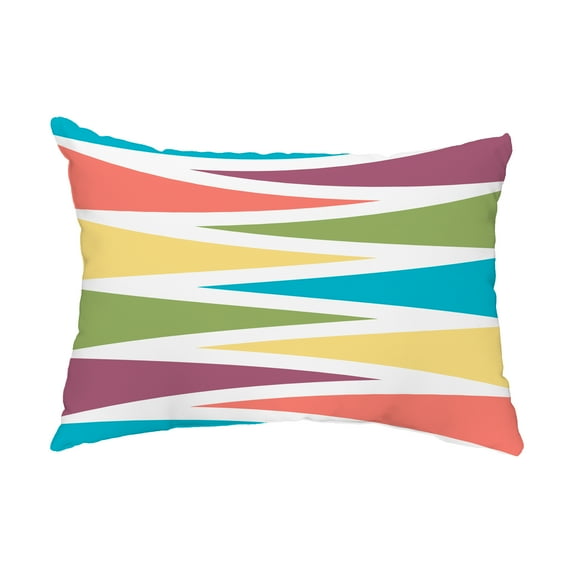 Simply Daisy, 14" x 20" Backgammon Turquoise Decorative Abstract Outdoor Pillow