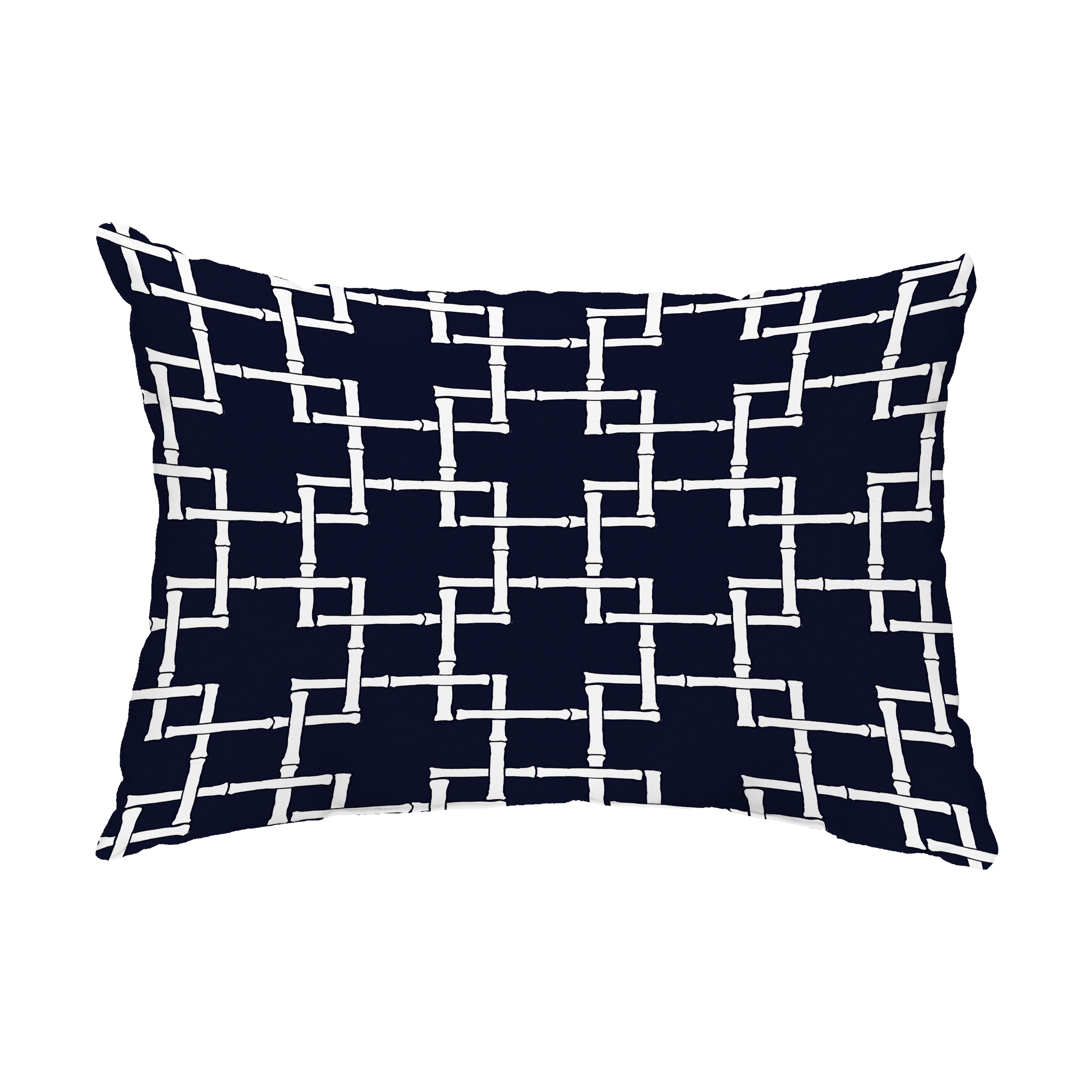 Simply Daisy, 14" x 20" Bamboo 1 Navy Blue Decorative Abstract Outdoor Pillow