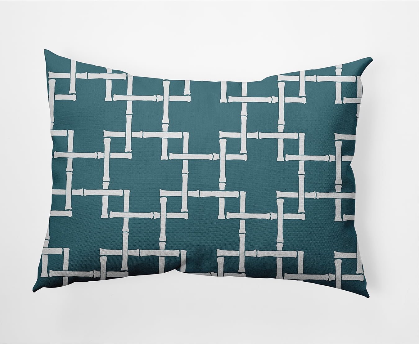 Simply Daisy, 14" x 20" Bamboo 1 Teal Decorative Abstract Outdoor Pillow