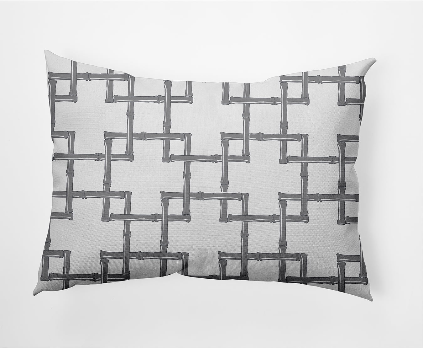 Simply Daisy, 14" x 20" Bamboo 2 Gray Decorative Abstract Outdoor Pillow